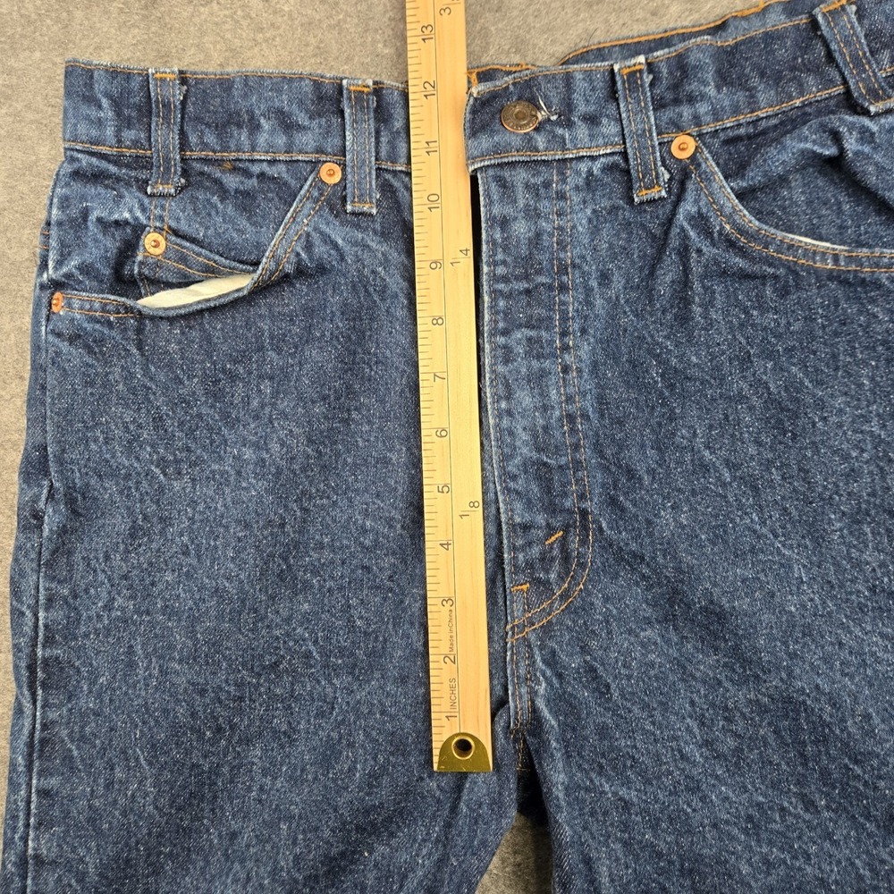 Vintage Levis 20517 0217 Jeans Men's 36x32 Dark Wash Bootcut Orange Tab 1985 USA - Picture 3 of 10